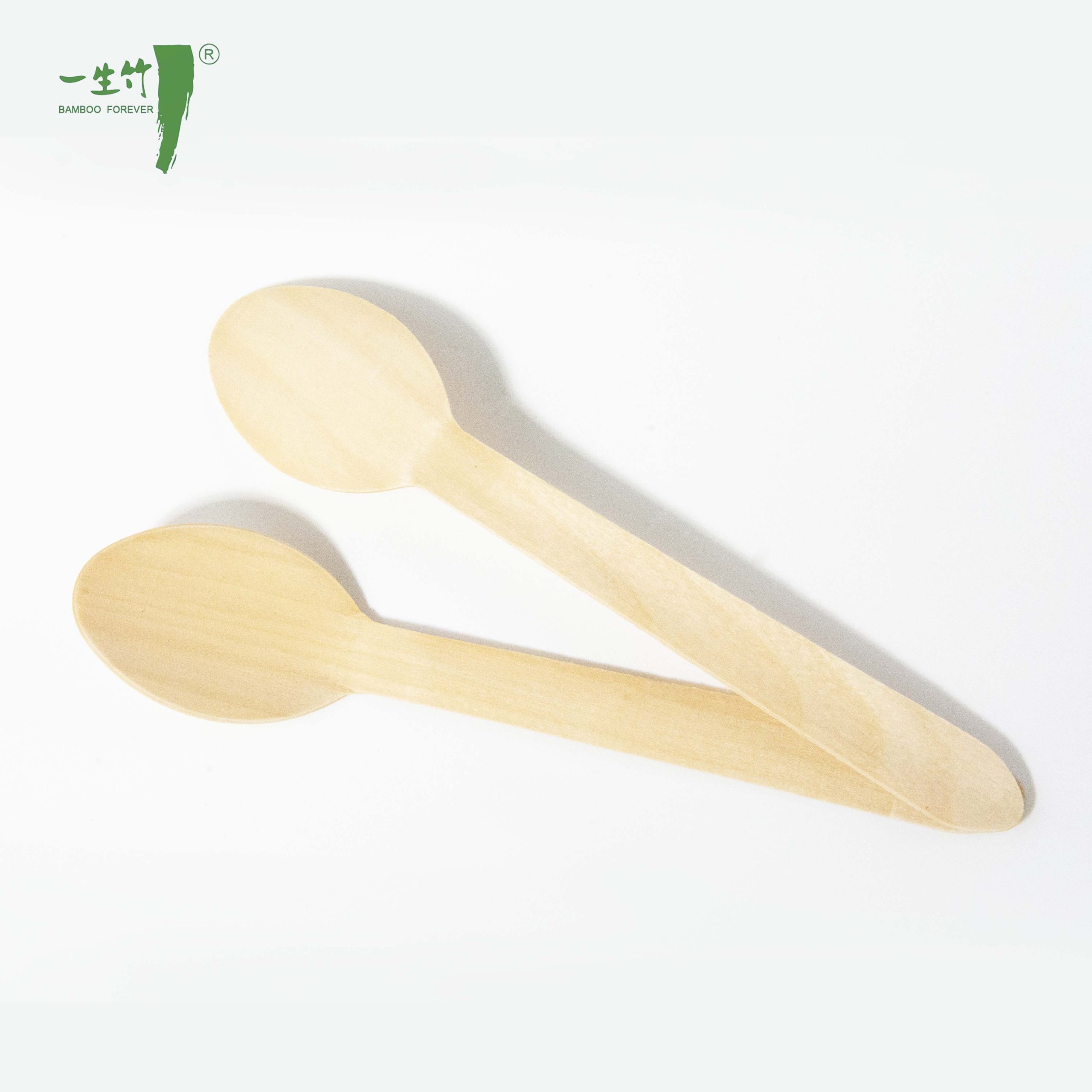 Prix d’usine – Cuillères en bois jetables emballées sous plastique