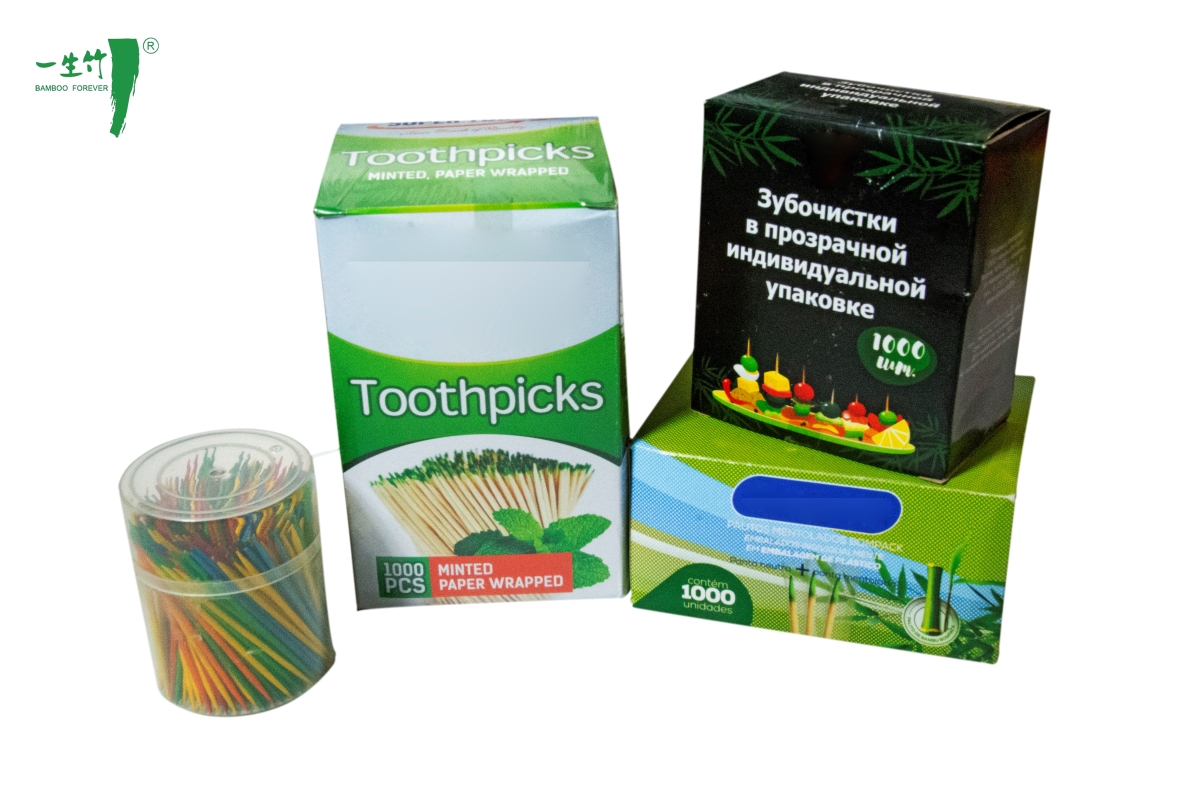 Échantillon gratuit – Cure-dents jetables en bambou à saveur de menthe à prix d’usine