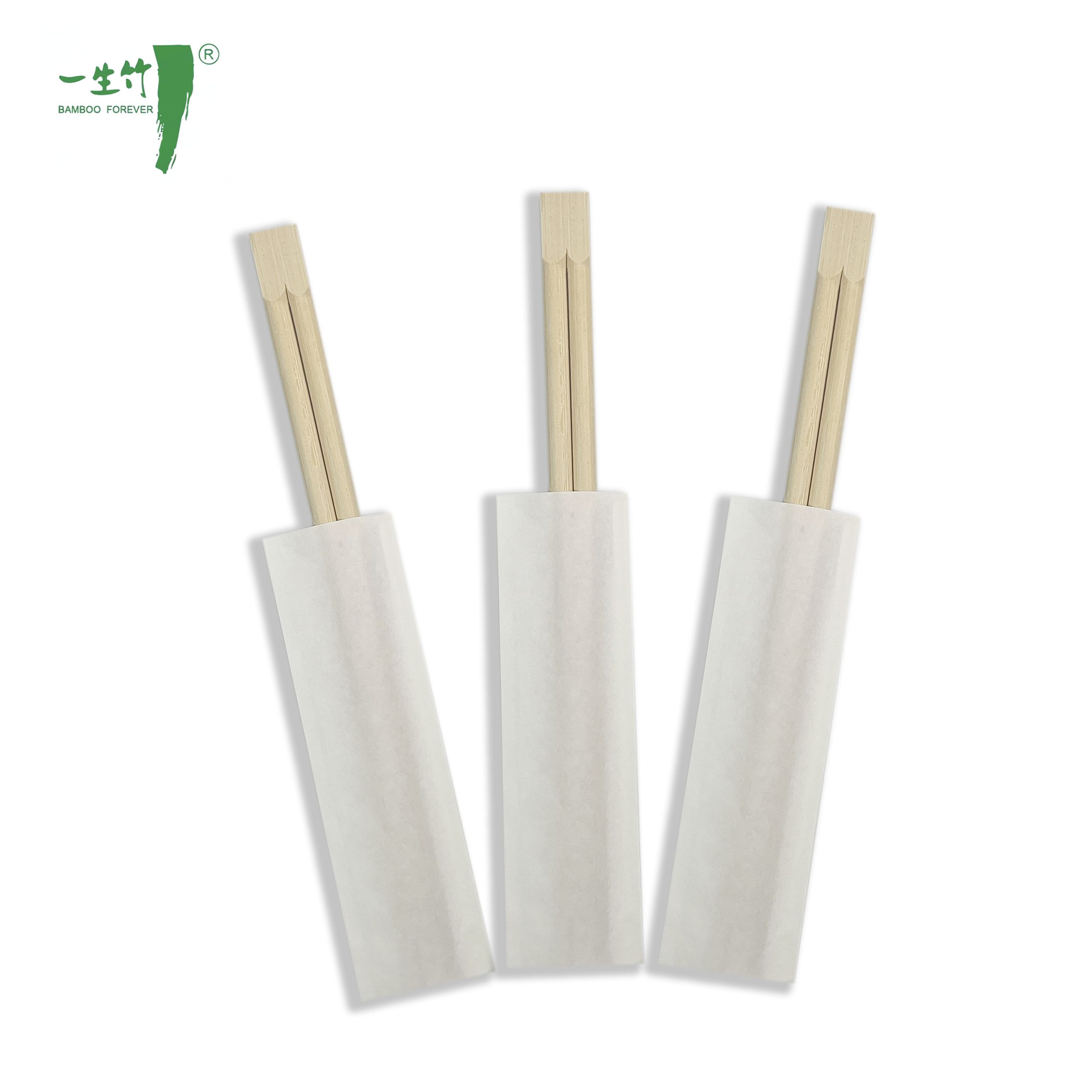 Baguettes jetables jumelées avec étui en papier