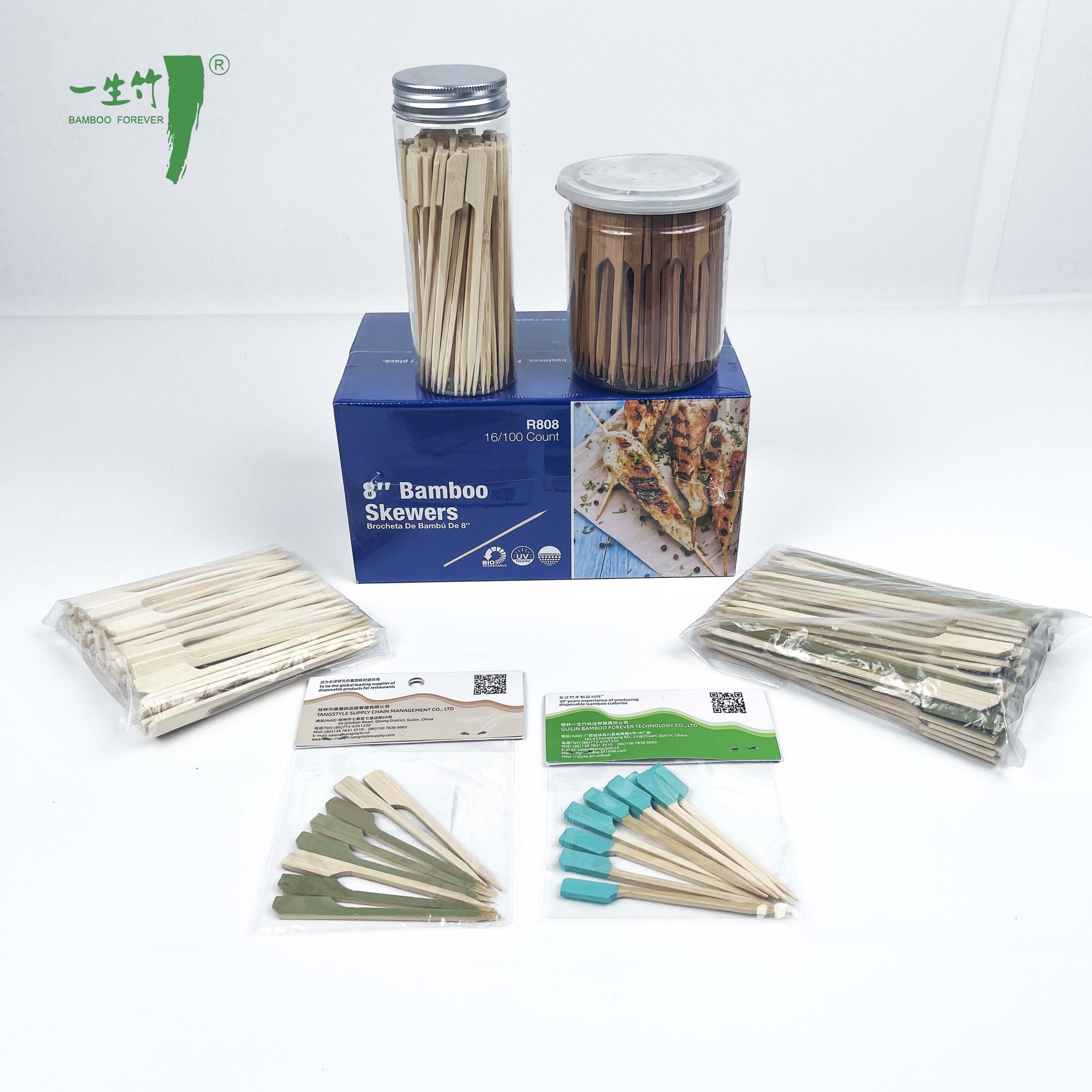 Bâtonnets de BBQ Naturels en Bambou de Haute Qualité en Forme de Fusil Teppo avec Emballage Personnalisé